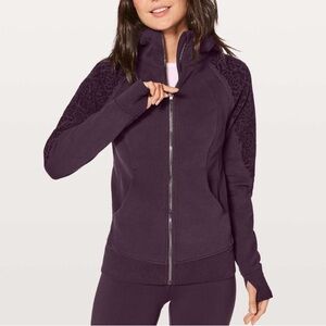 LULULEMON purple floral flock scuba hoodie